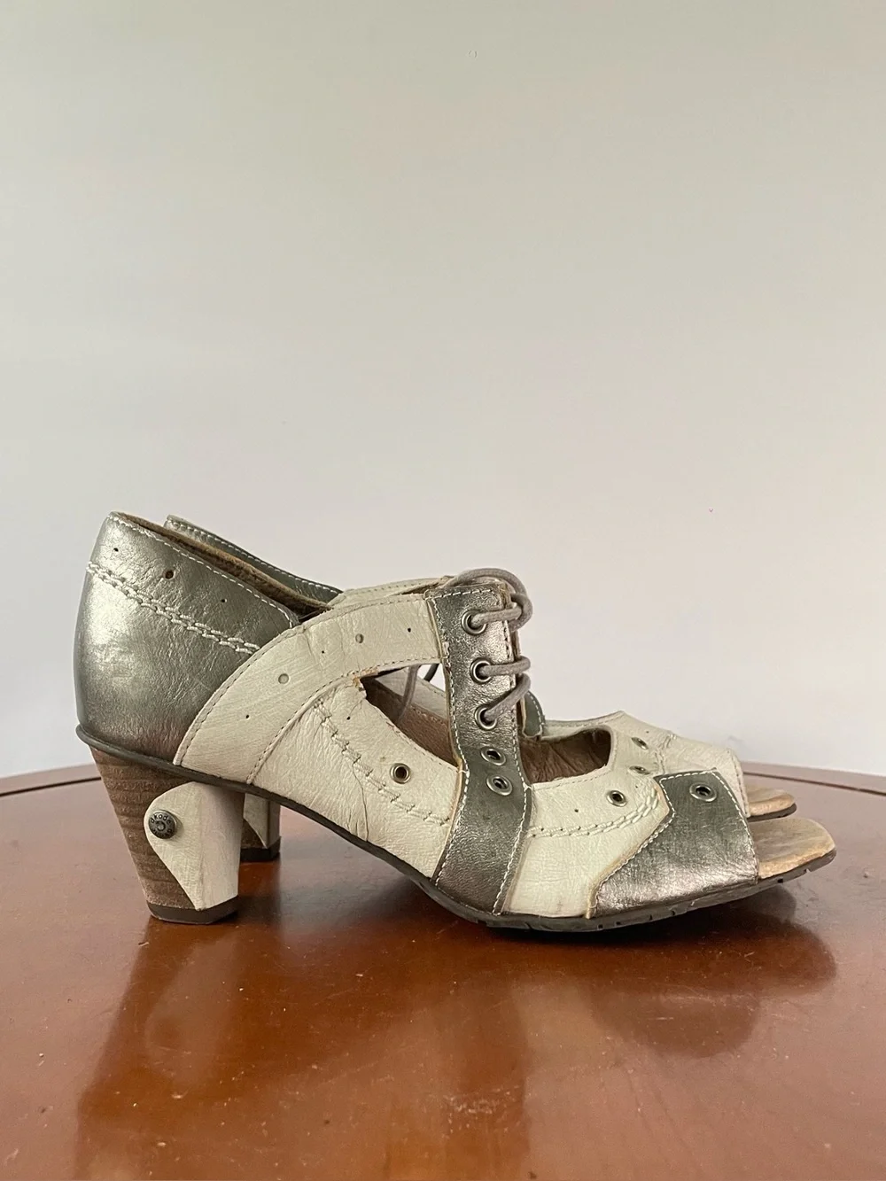 DKODE Lace Up Mary Jane Peep Toe Heels | EU 37 - Picture 1 of 8